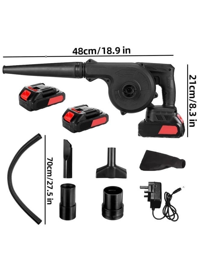ALongDeng Cordless Leaf Blower 2 in 1 Electric Leaf Blower with 2Pcs 21V Lithium Battery Charger Compact Blower for Inflating Blowing Leaf Clearing Dust Small Trash Car Computer Host - Image 5